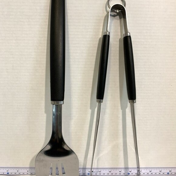 BBQ Tools Set Stainless Steel Grill Utensil Set TONGS & SPATULA - Picture 1 of 6